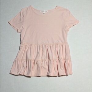 Planet Gold Junior Size S Pink Short Sleeved Top with Two Tiered Bottom